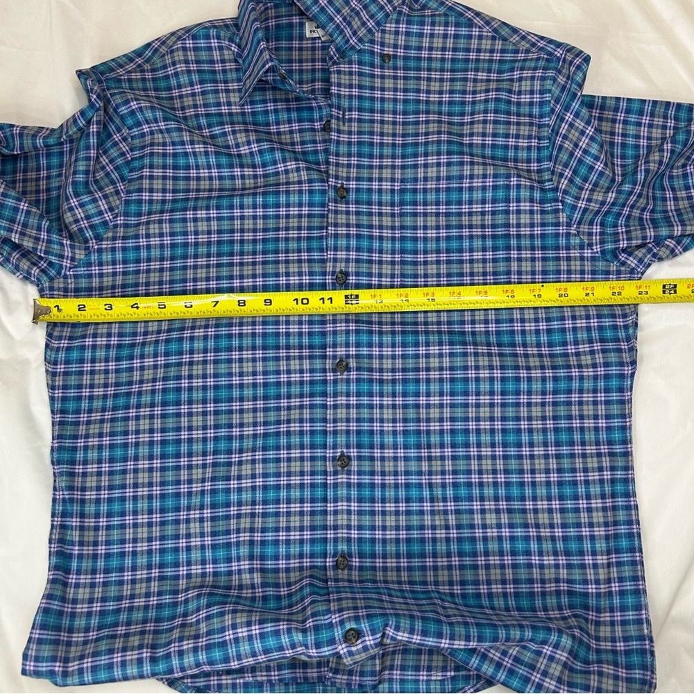 Peter Millar Soft button down Blue Plaid Men's size medium Shirt long sleeve - Picture 8 of 10